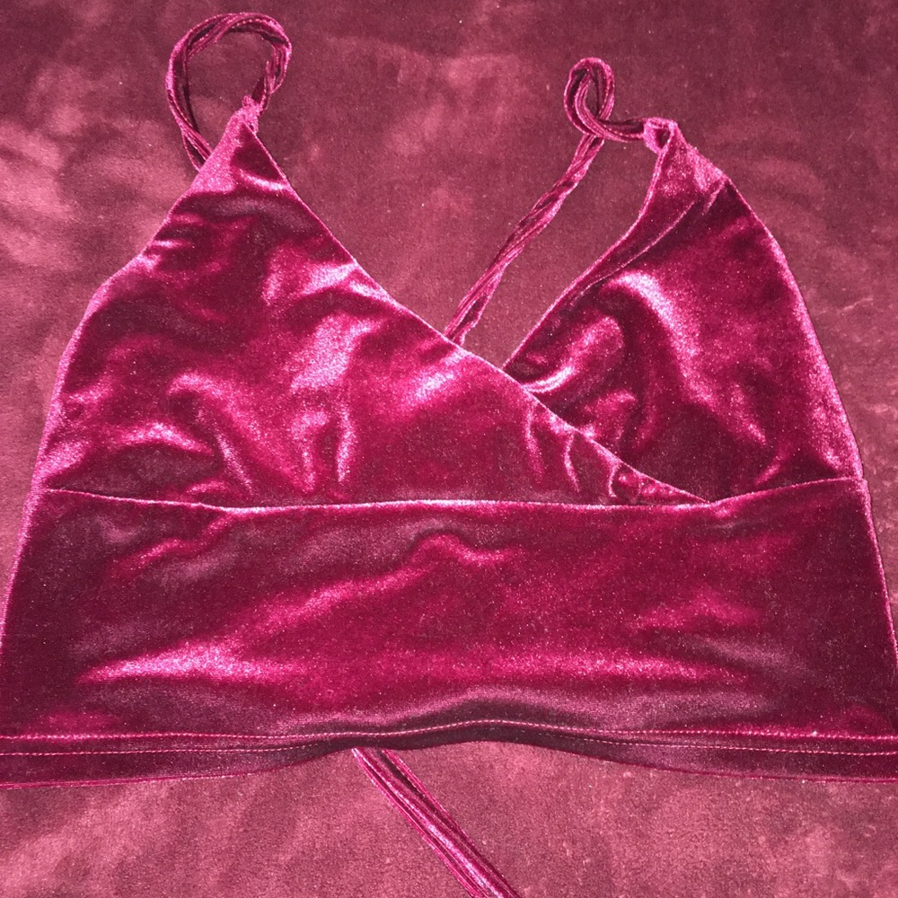 Red velvet crop top